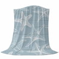 thumbnail image 6 of Blue White Starfish Blanket Soft Cozy Warm Throw Blanket for Couch, Plush Fuzzy Flannel Fleece Blankets for Sofa, Coastal Ocean Summer Sea Nautical Bed Blankets Lightweight Gifts for Women, 50"x80", 6 of 9