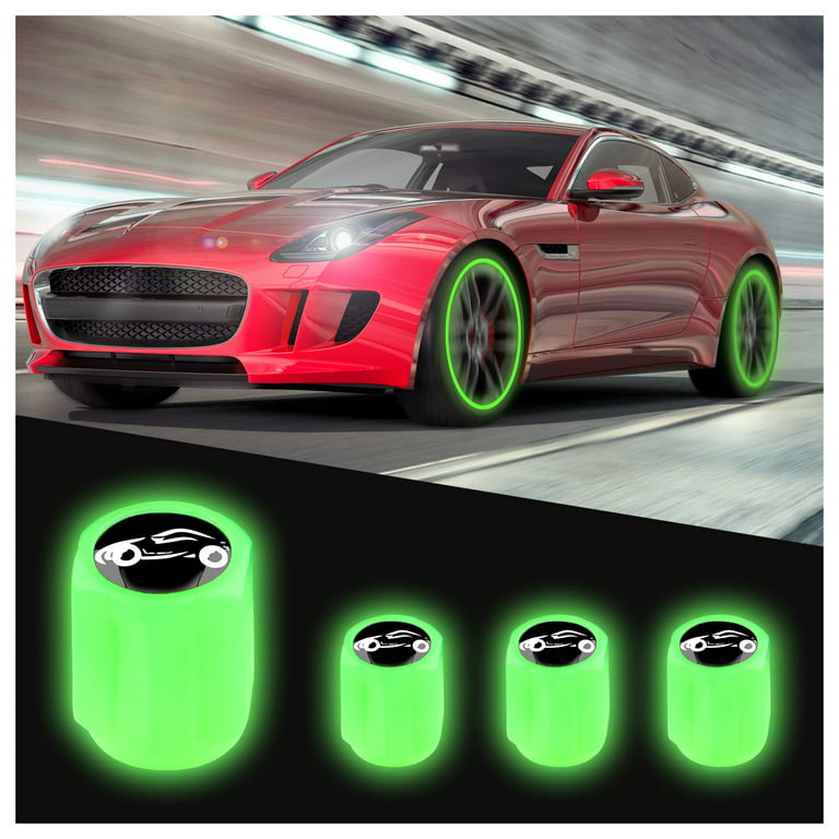 Luminous Car Tire Valve Stem Caps Cover Fluorescent Green Accessories  Universal