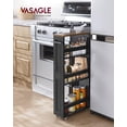 thumbnail image 2 of VASAGLE Carrito Delgado de Almacenaje de 4 Niveles con Ruedas 15x43x87 cm, 2 of 6