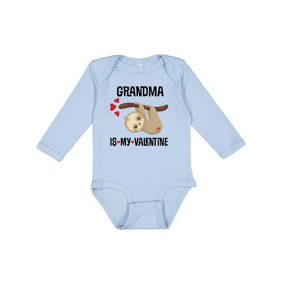 Inktastic My Grandma is My Valentine Boys or Girls Long Sleeve Baby Bodysuit
