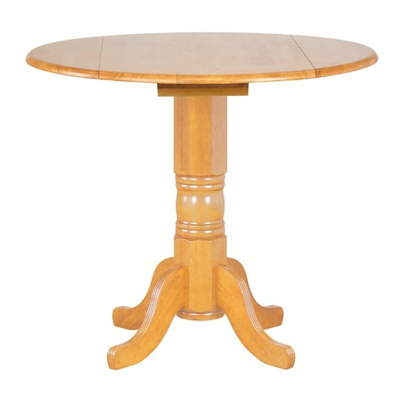 Sunset Trading Oak Selections 42" Extendable Drop Leaf Wood Pub Table in Oak