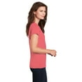 thumbnail image 4 of Gildan Women’s V-Neck T-Shirt, Stretch Tees 100% Heavy Cotton Ladies Short Sleeves T-Shirt, Coral Silk XL, 4 of 5
