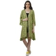 thumbnail image 2 of Moomaya Moss Georgette Printed Shrug Beach Cloth 3/4 Sleeve Cardigans For Women, 2 of 6
