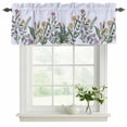 thumbnail image 2 of 2 Pack Valances for Windows, Purple Flowers Window Valances for Living Room/Bedroom/Bathroom, Botanical Watercolor Wildflowers Floral Light Filtering Kitchen Curtain Valance 54"W x18" L, 2 of 9