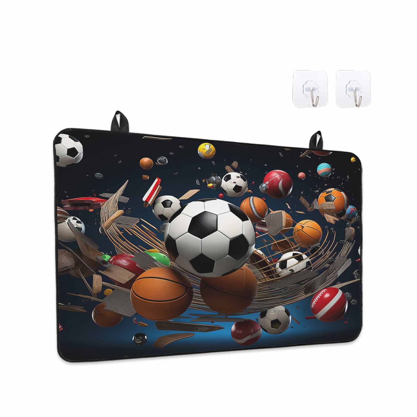 Sports Stove Top Cover for Electric Stove, Heat-proof & Non Slip Glass Top Stove Cover Protector, Football Basketball Baseball Ball Games Kitchen Flat Cooktop Rubber Mat 24x21 Inches