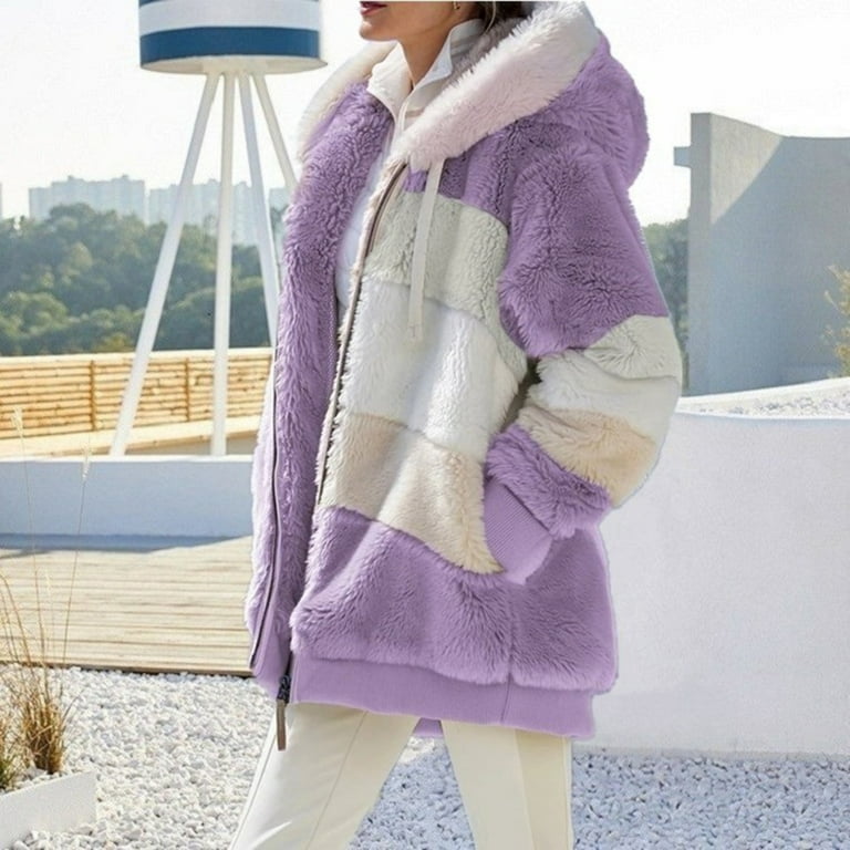 Fuzzy clearance purple jacket