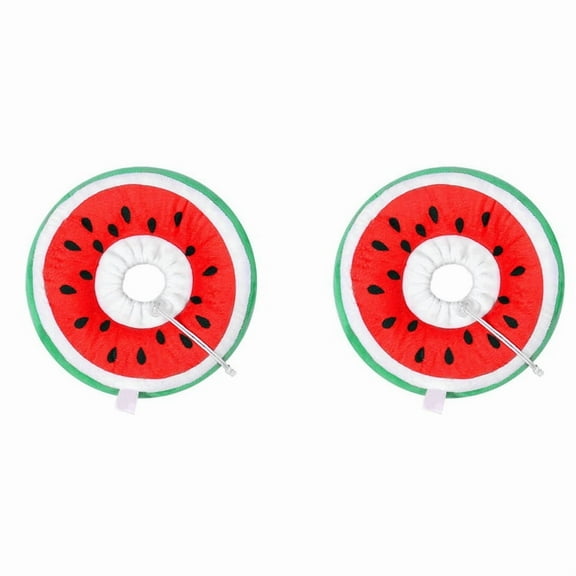 2X Adjustable Cat Cone Collar Soft, Cute Cats Recovery Collar, Cats Cones After Surgery for Kittens Watermelon Small,2 x kitten collar