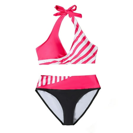 Divhosrg High Waisted Swimsuits for Women Shorts  Bikini Sets for Women Cheeky  Bathing Suit for Women High Waisted Bikini  Women s Swimwear Clearance Plus  Pink Swimsuits for Women 2 Piece M