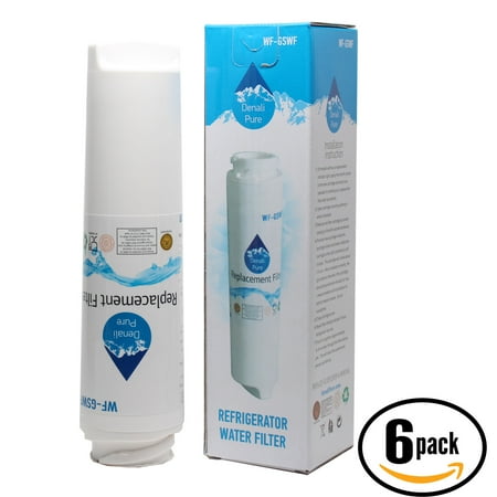 

6-Pack Replacement General Electric PDF22MCRABB Refrigerator Water Filter - Compatible General Electric GSWF Fridge Water Filter Cartridge - Denali Pure Brand