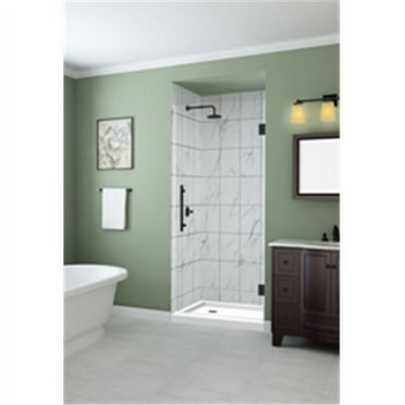 72 x 27.75-28.25 x 0.375 in. Kinkade Frameless Hinged Shower Door - Oil Rubbed Bronze