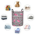 thumbnail image 6 of Balery Flamingos Round Laundry Basket with Handles Waterproof Freestanding Laundry Hamper for Clothes Toys in the Dorm and Family-Medium, 6 of 8