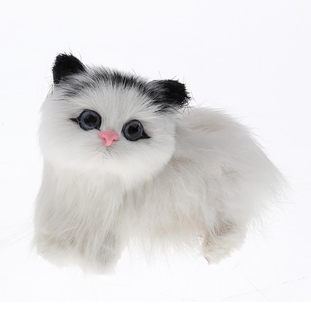 Realistic Cute Cat Model Furs Kitten Model Home Desk Decorative Ornaments Gifts 
