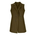 thumbnail image 4 of 2025 Trendy Long Vest for Women Sleeveless Tweed Blazer Fall Jackets Cardigan Outerwear Double Breasted Trench Coats, 4 of 7