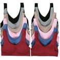 thumbnail image 6 of ToBeInStyle Women's Pack of 6 Deep & Neutral Comfortable Lounging Scoop Back Sports Bras, 6 of 15