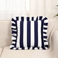 thumbnail image 4 of Striped Velvet Ruffled Throw Pillow with Insert for Sofa Couch Bed – Soft Decorative Accent Pillow for Living Room and Bedroom, 4 of 7
