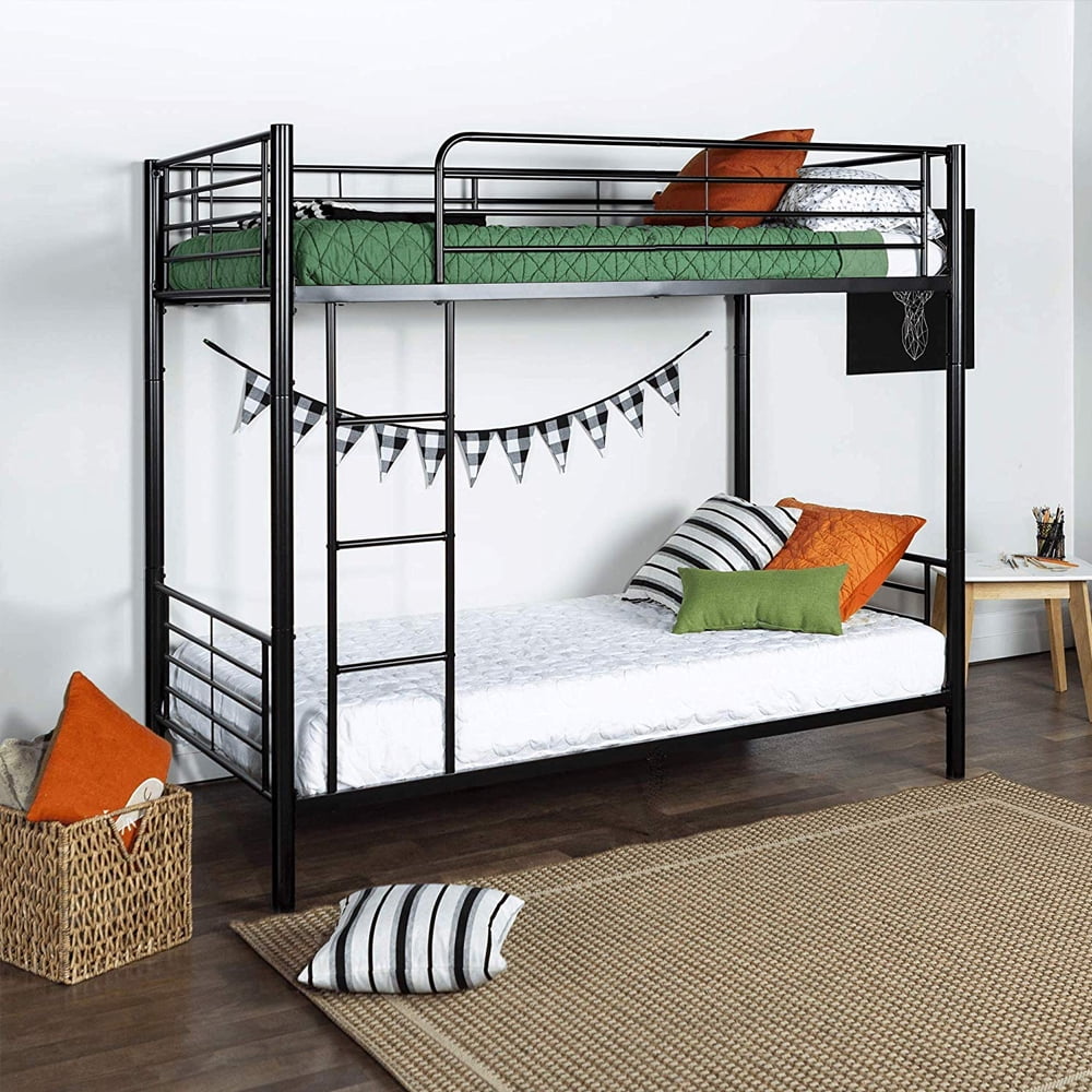 URHOMEPRO Metal Bunk Beds, Heavy Duty Twin Over Twin Metal Bunk Beds