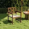 thumbnail image 5 of HOMLUX Outdoor Hardwood Patio Dining Chair Set of 2, with Cushions and Armrest for Beach & Garden, 5 of 5