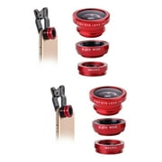 Red 4 Sets Phone Camera Lens Attachment Zoom Gadgets for The Fisheye Intelligent