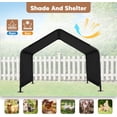 thumbnail image 3 of Dog Shade Shelter Outdoor 4'x4'x3' Tent for Large Medium Dogs, Outside Sun Rain Canopy Pet House for Livestock Pigs Cats with Waterproof Roof Ground Nails,Darkl Gray, 3 of 7