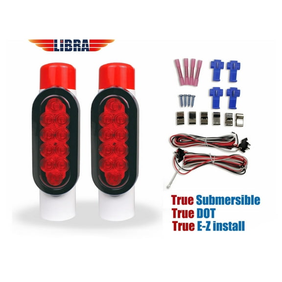 LIBRA Boat Trailer Guide on Post Pipe Guide Light Set LED Submersible DOT EZ Install.