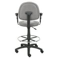 thumbnail image 5 of Boss Office Products Contoured Comfort Rolling Fabric Drafting Stool with Arms in Gray, 5 of 9