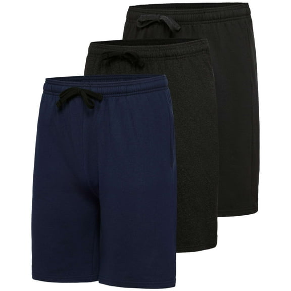 Real Essentials 3 Pack: Men's Soft 9" Fleece Lounge Sweat Short