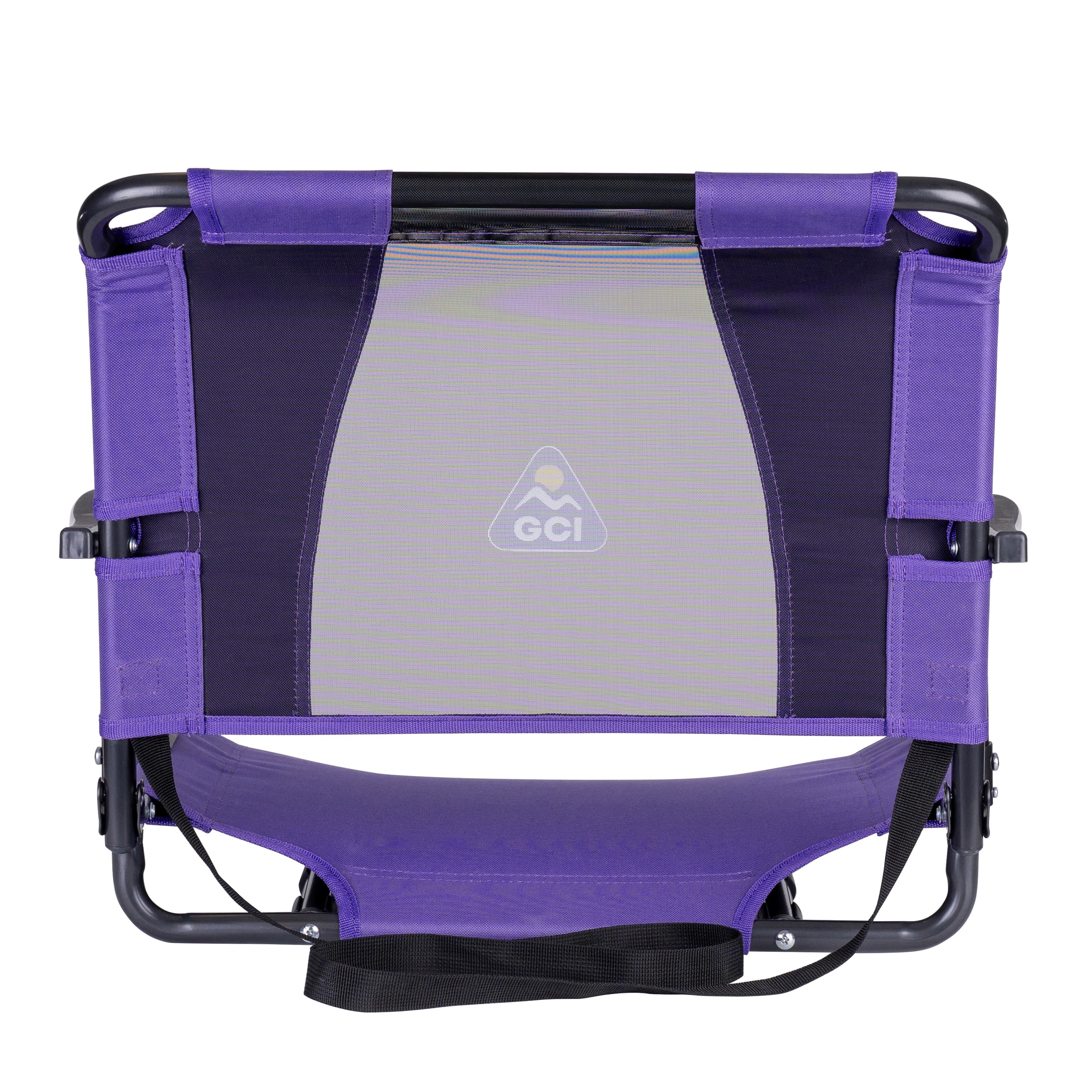 GCI Outdoor Big Comfort Stadium Seat with Armrests Purple Bleacher Chair for Back Support