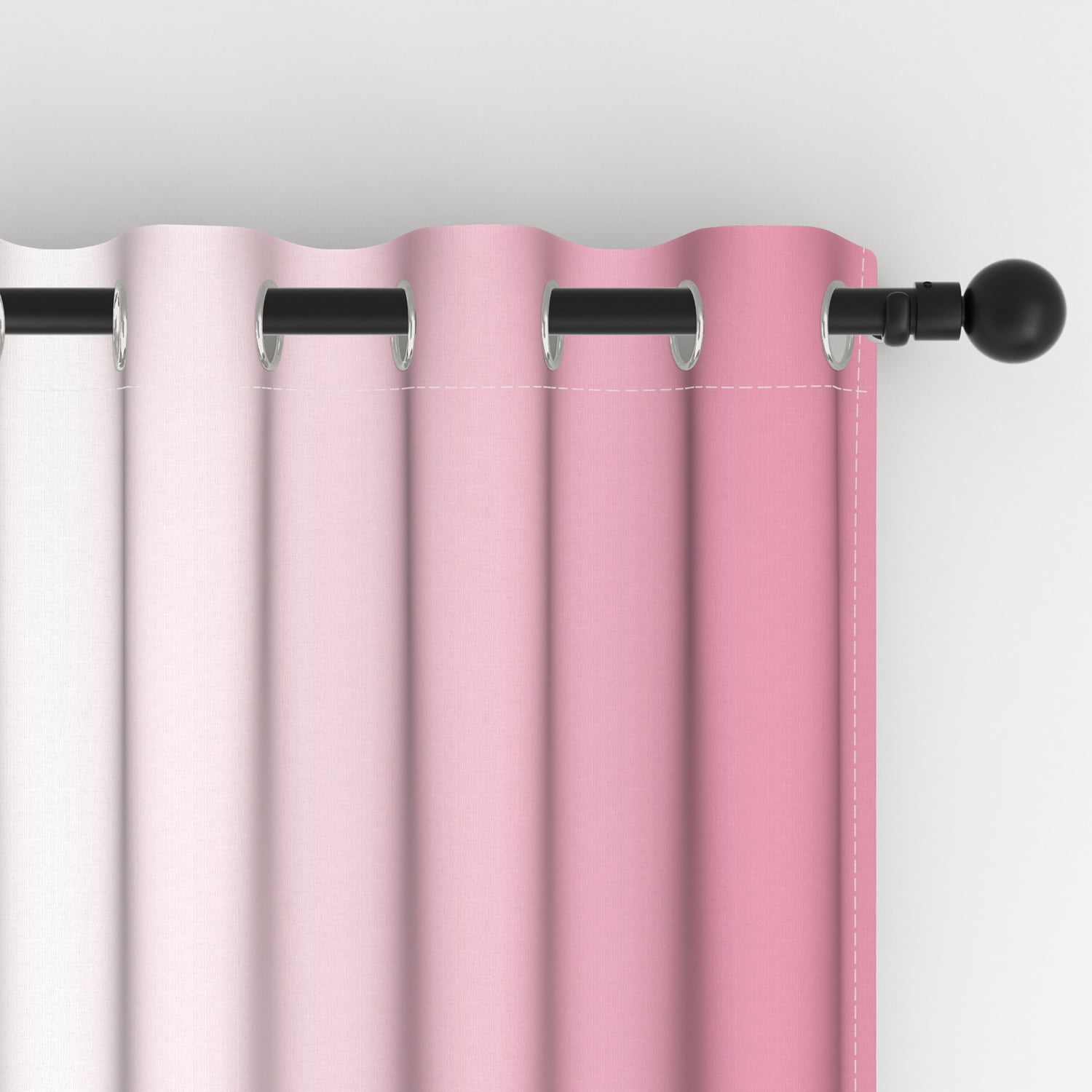 Lfeey Blackout Curtains 96 inch, Thermal Insulated for Kitchen Bedroom, Pink Gray, Set of 2