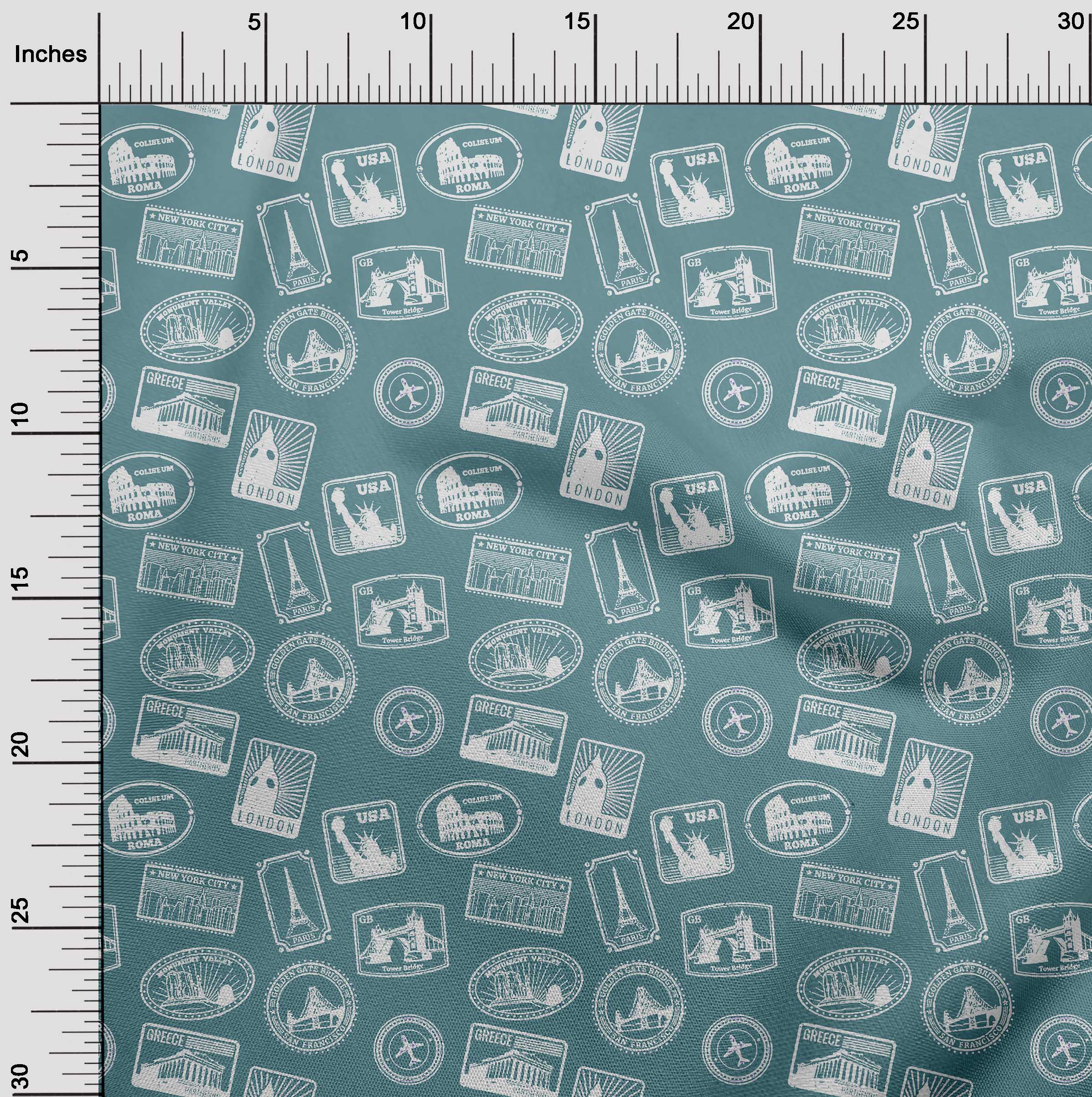 oneOone Viscose Jersey Dusty Teal Green Fabric Travel Quilting Supplies Print Sewing Fabric By The Yard 60 Inch Wide