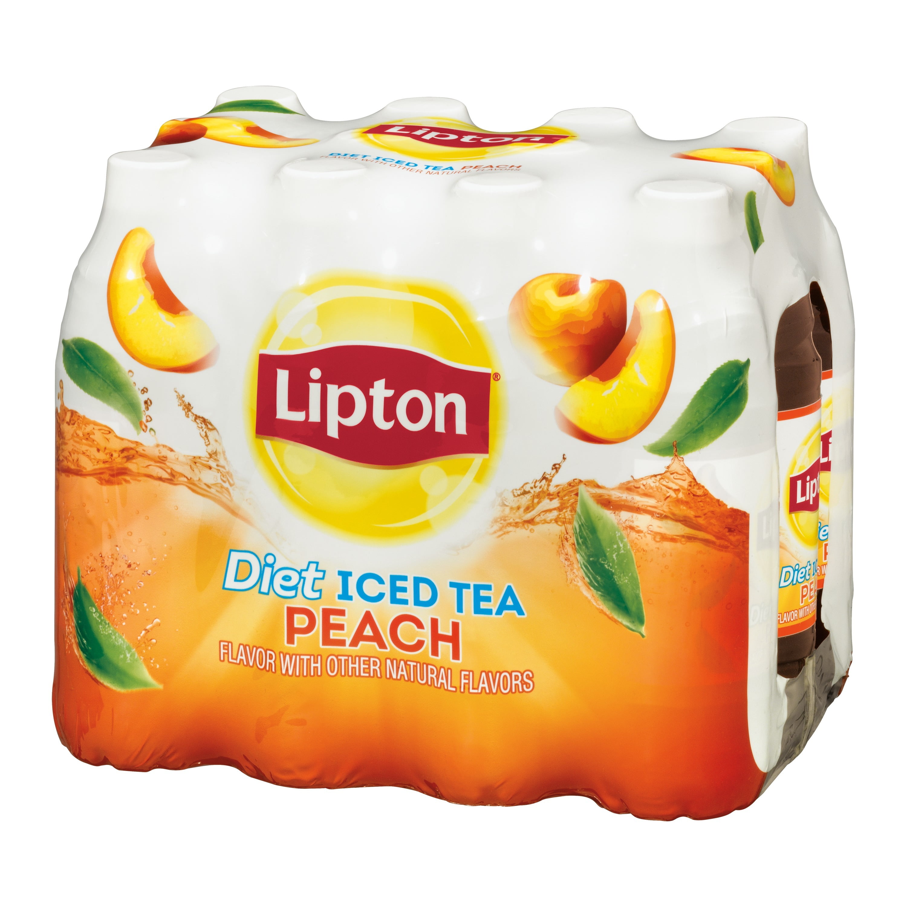 Lipton Zero Sugar Peach Iced Tea, 16.9 fl oz, 12 Pack Bottles