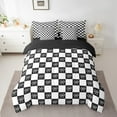 thumbnail image 2 of Erosebridal Teens Bow Bedding Sets Twin Size,Buffalo Plaid Comforter Sets with Sheets,Bow Tie Decor,Reversible,Breathable,7-Piece, 2 of 5