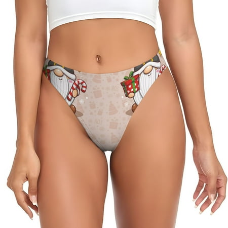 Qokaie Christmas Gnome star Printed Women s Cotton Thong Underwear  Sexy Breathable Panties G-string-XX-Large
