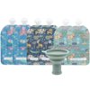 WeeSprout Double Zipper Reusable Food Pouches for Babies & Toddlers, Animals, 7 fl oz