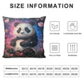 thumbnail image 5 of Orinice Panda Bear Flowers Butterflies Graphic Decorative Throw Pillow Cover for Home Couch Living Room Bed Sofa - Printed on Both Sides - 1PC 20x20in, 5 of 5
