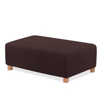 TAOCOCO XL Ottoman Cover Slipcovers Rectangular Storage Footrest Stool Covers with Elastic Band for Home Decor Chocolate