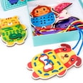 thumbnail image 2 of Cartoon Fruit Animal Vegetable Wooden Lacing Block Threading Game Puzzle Toy heqiyong toy, 2 of 2