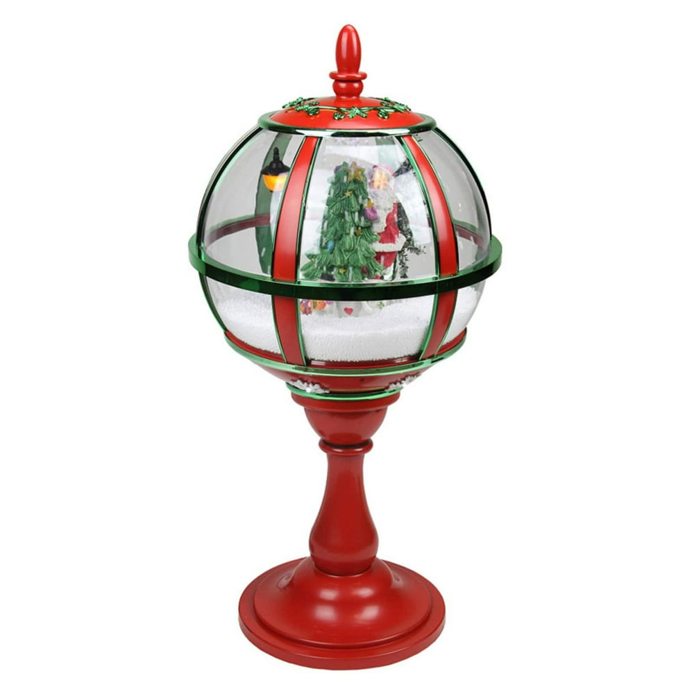Northlight Lighted Red Musical Snowing Santa with Christmas Tree Table