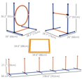 thumbnail image 2 of Orange Dog Agility Training Set – Weave Poles, Hurdle, Jump Ring & Pause Box | Portable Pet Exercise Equipment for Backyard Play, 2 of 7