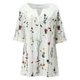thumbnail image 4 of Pompotops Mode Femmes Imprimé Manches Longues Col en V Poche Hauts Décontractés Blouse, 4 of 6