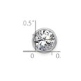thumbnail image 4 of 14k White Gold Round Bezel D E F Pure Light Moissanite Chain Slide, 4 of 4