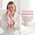 thumbnail image 4 of REGALWOVEN Striped Cotton Bathroom Hand Towels, 13 x 29 Inch Soft Absorbent Decorative Hand Towels Pink 2-Piece, 4 of 7