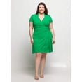 thumbnail image 4 of Plus Size Mandarin Collar Faux Wrap Dress, 4 of 10