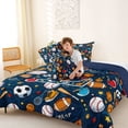 thumbnail image 4 of Erosebridal Kids Ball Games Queen Comforter Set,Sport Theme L Alphabet Bedding Comforter Set For Baseball Boys,Reversible navy blue,3 Pieces, 4 of 7