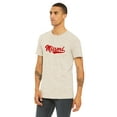 thumbnail image 2 of Daxton Adult Unisex Tshirt Miami Script with Florida Vertical on the Back, Oat Red, S, 2 of 3