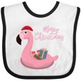 thumbnail image 3 of Inktastic Flamingo Merry Christmas Boys or Girls Baby Bib, 3 of 4