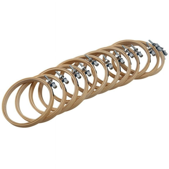 12 Pieces 4 Inch Embroidery Hoops Set Bulk Bamboo Circle Hoop Round Ring wm58