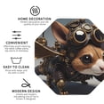 thumbnail image 3 of Sigee Steampunk Squirrel Pilot for Water-Resistant, Heat-Resistant, Non-Slip Leather Coasters Set, Ideal for Coffee Table, Office, Bar, Home Decor-Octagon, 3 of 6