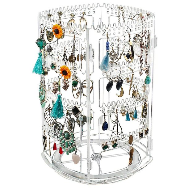 Soporte Para Pendientes Giratorio De 360 Grados Organizador De Pendientes Transparente, Exhibidor De Almacenamiento De Joyas De Acrílico Para Los Oídos