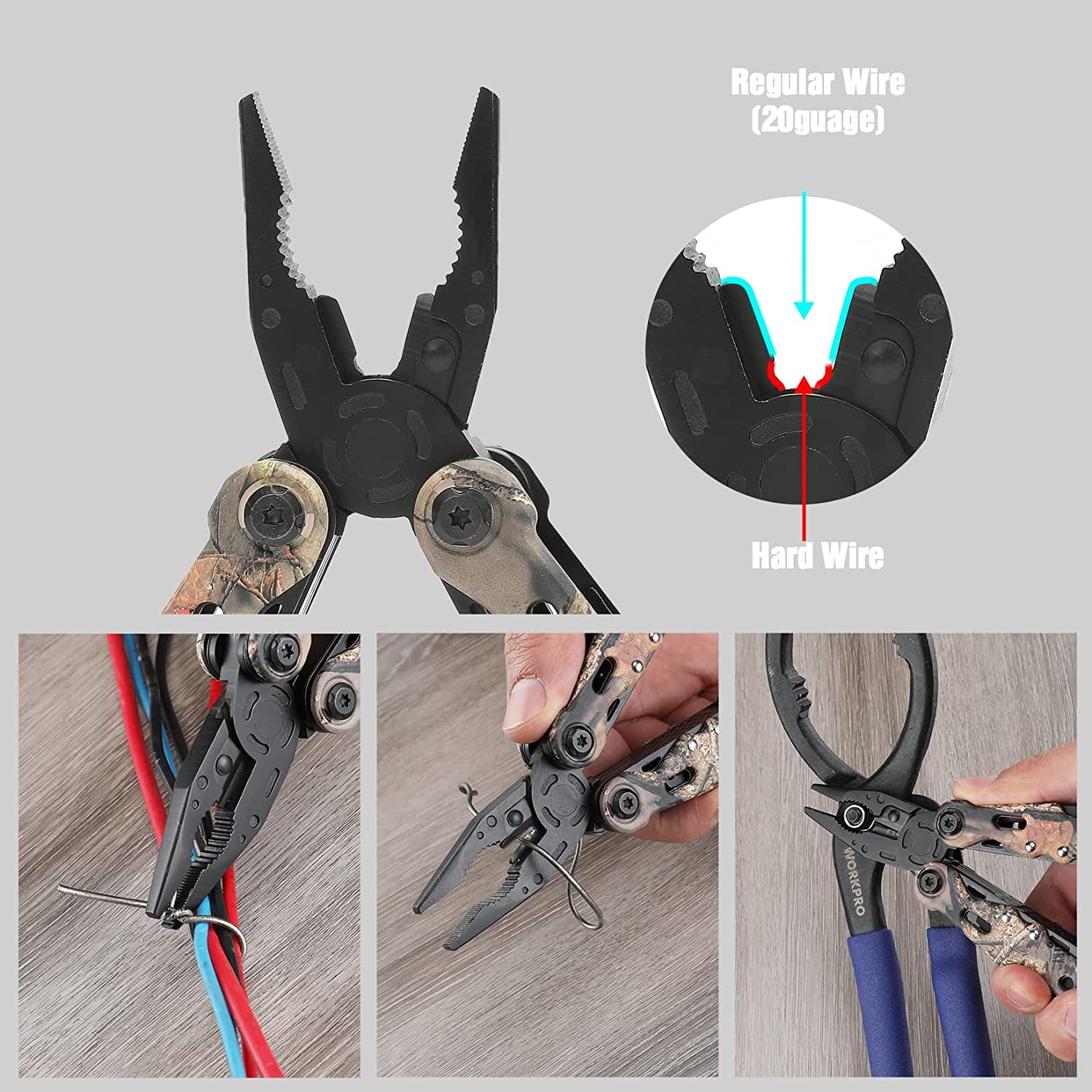 MOSSY OAK Multi-tool - 13 in 1 Multi Function Pliers - Folding Pocket Tool with Sheath, Camo - Portable Pocket Knife for Outdoors, Survival, Camping, Fishing, Hunting, Hiking