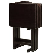 5-Piece TV Tray Table Set with Holder in Espresso (4 Trays, 1 Stand)